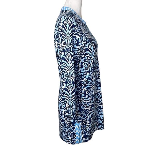 J. MCLAUGHLIN Blue Scroll Print Catalina Cloth Dress  -Size S - Picture 6 of 10